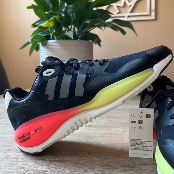 Adidas Originals ZX Alkyne Men Size US 12.5 Core Black/Orange/Neon FX6249 - Picture 6 of 9